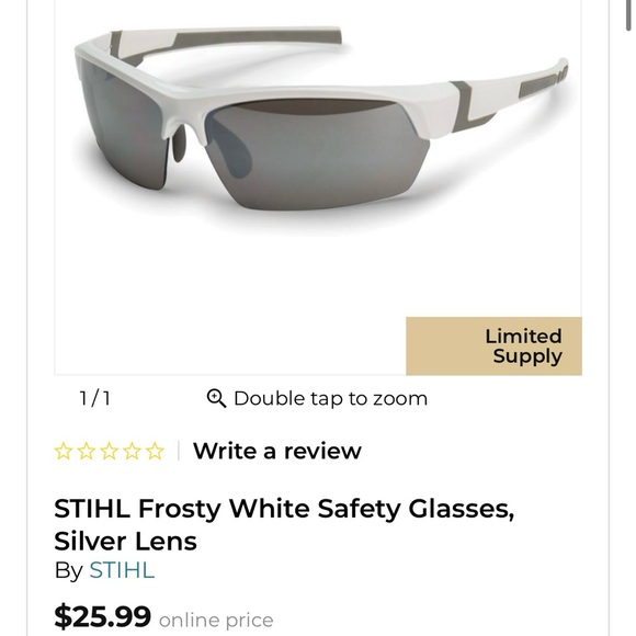 NIP STIHL Frosty White Safety Glasses w/ Silver Lens • Eye Protection - Picture 2 of 6